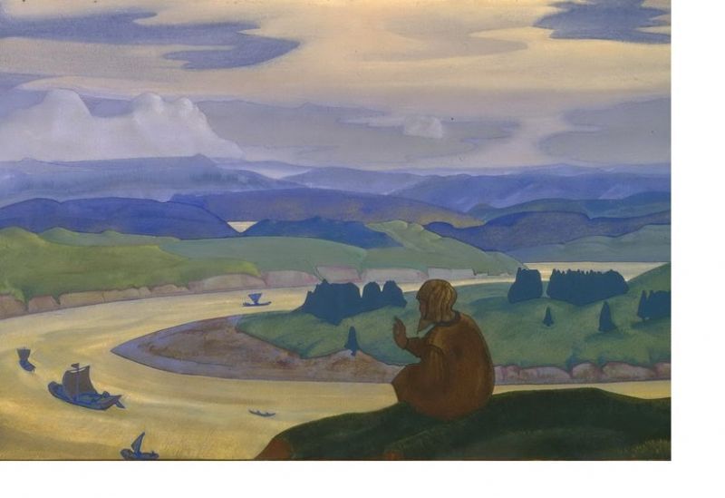 Прокопий Праведный за неведомых плавающих молится. Н.К. Рерих, 1914..jpg Прокопий Праведный за неведомых плавающих молится. Н.К. Рерих, 1914..jpg